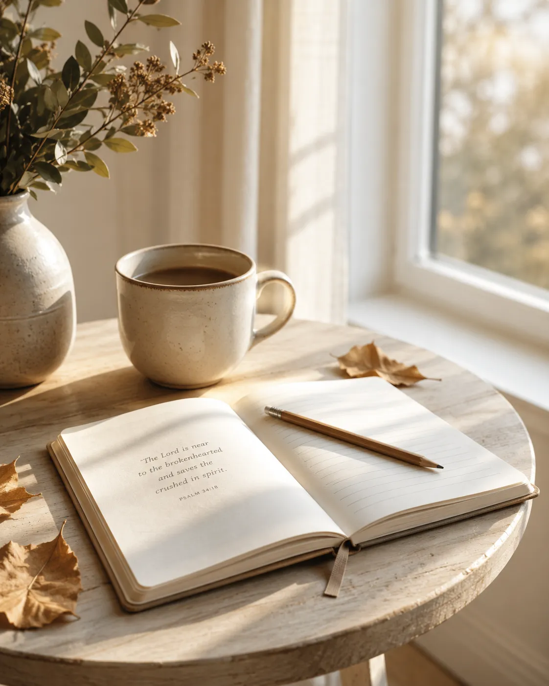 Cuaderno abierto, símbolo de pausa y escucha interior